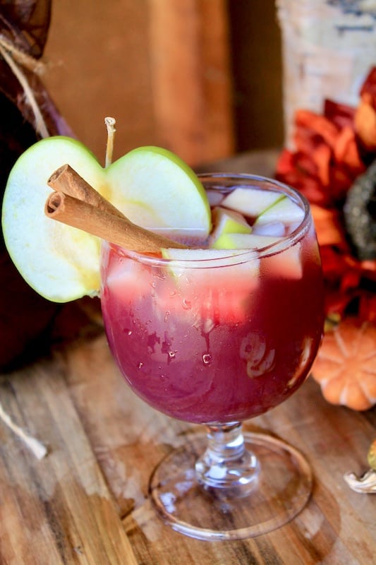 pour the sangria mixture, stir and garnish with cinnamon sticks enjoy chilled