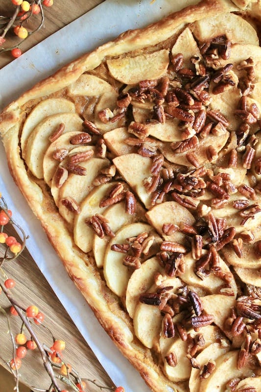 easy puff pastry maple pecan apple tart