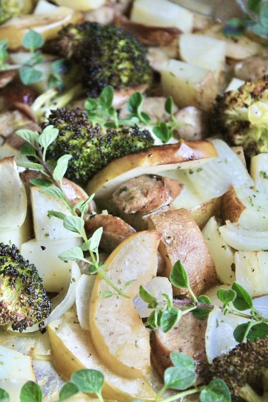 sheet pan broccoli dinner