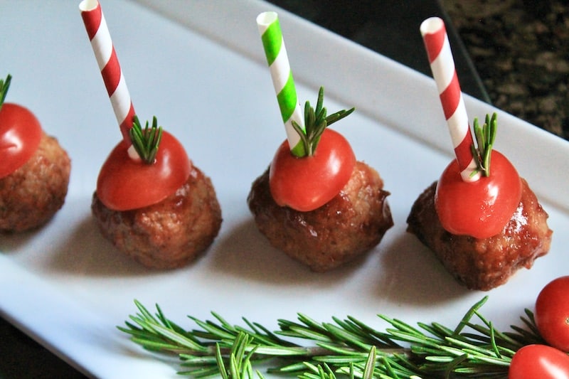 festive cranberry bbq sauce cocktail meatballs