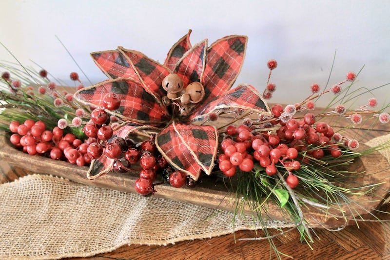 easy dough bowl poinsettia centerpiece
