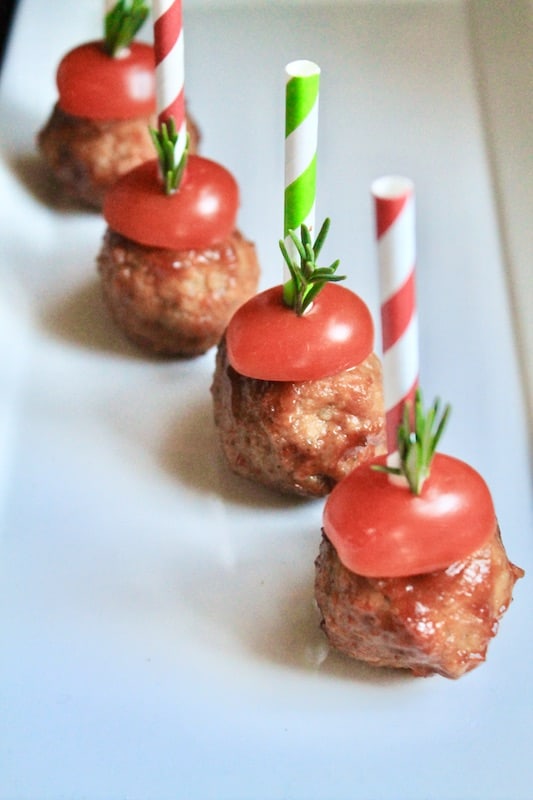 Christmas party appetizer meatballs