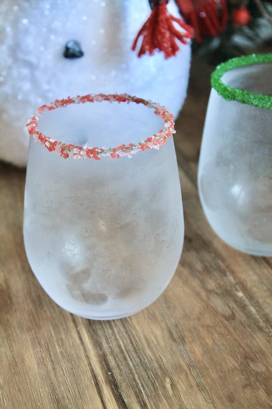 frozen glasses for christmas pina coladas