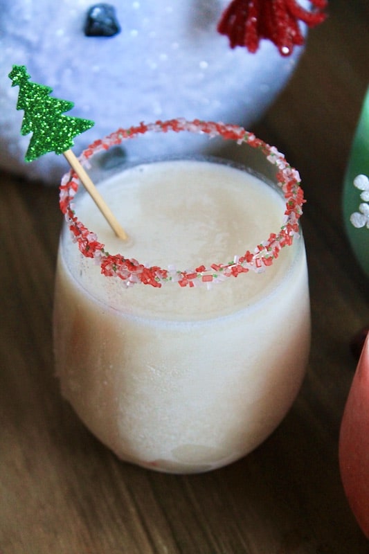 festive christmas rum drinks with pina colada