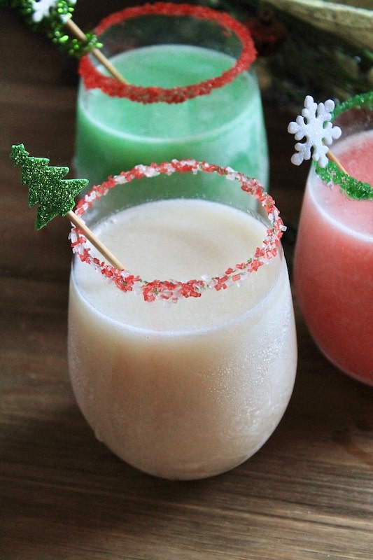 easy and colorful frozen christmas rum drinks