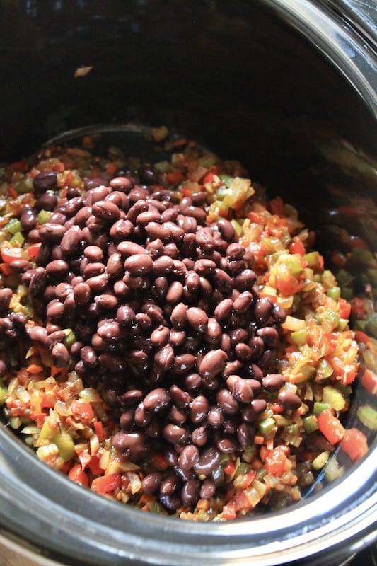 add beans to slow cooker for crockpot jambalaya sausage rice recipe