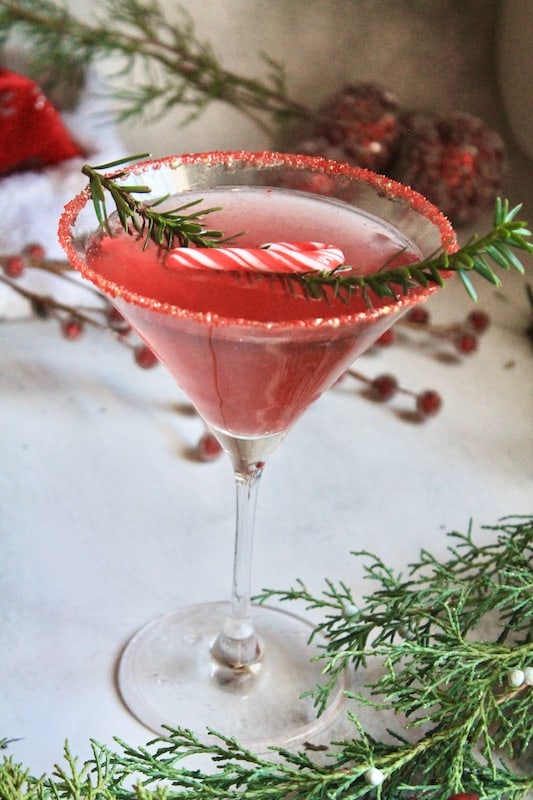 pomegranate martini Christmas cocktail