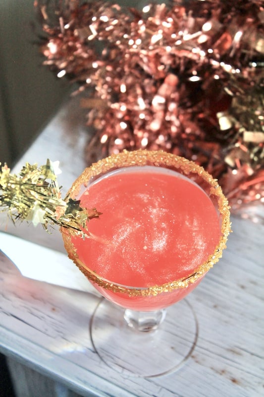 easy pink champagne party cocktail with vodka