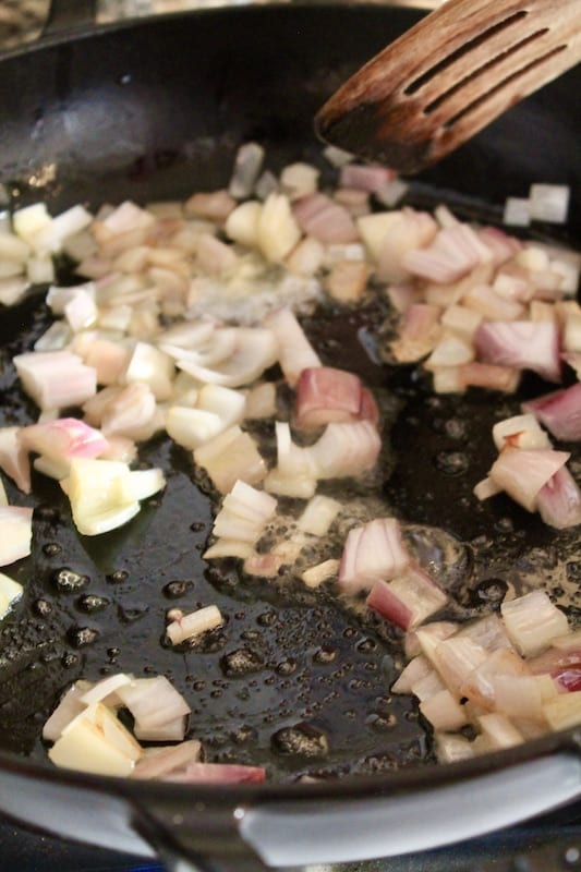 cook shallots in wine butter olive oil