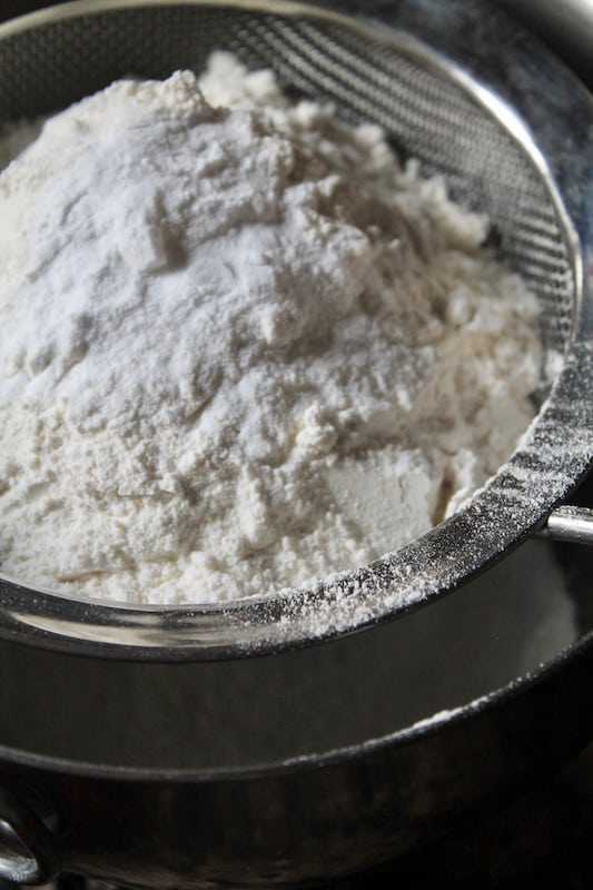 sift flour with other dry ingredients in a bowl and set aside