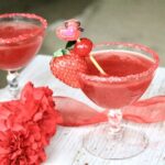 valentine's rum drink with strawberry