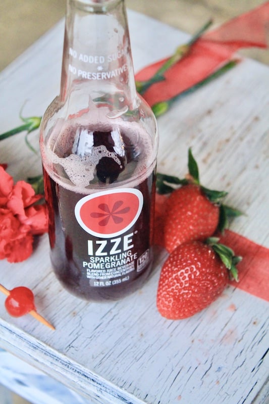 use izze pomegranate sparkling juice as a topper and sparkling wine