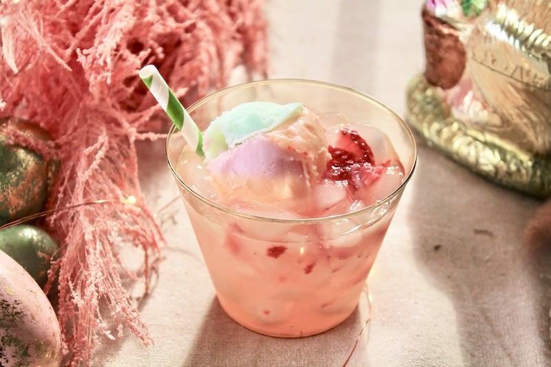 top with a scoop of rainbow sherbet