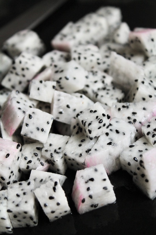 fresh summer tropical dragon fruit salsa