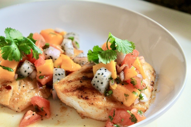 grilled cod fish with salsa