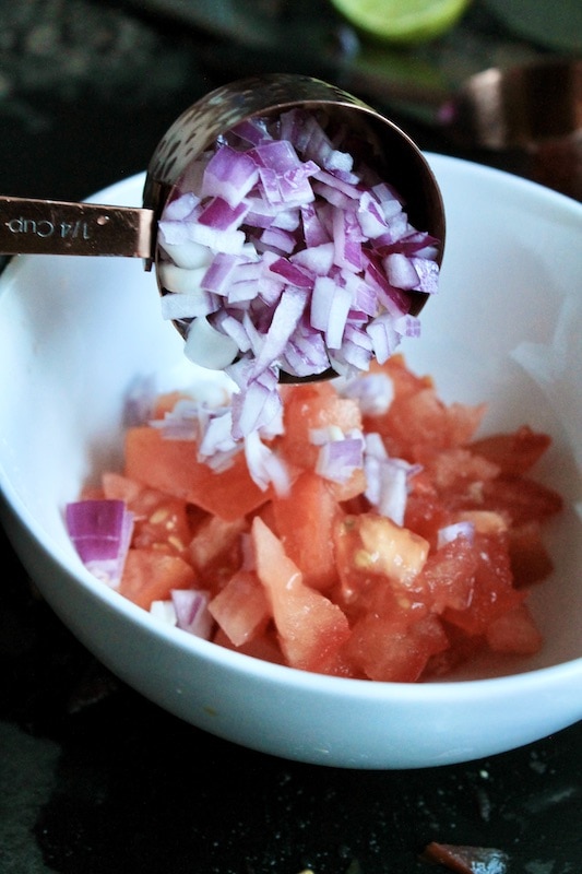 stir to combine to make easy fresh salsa pico de gallo