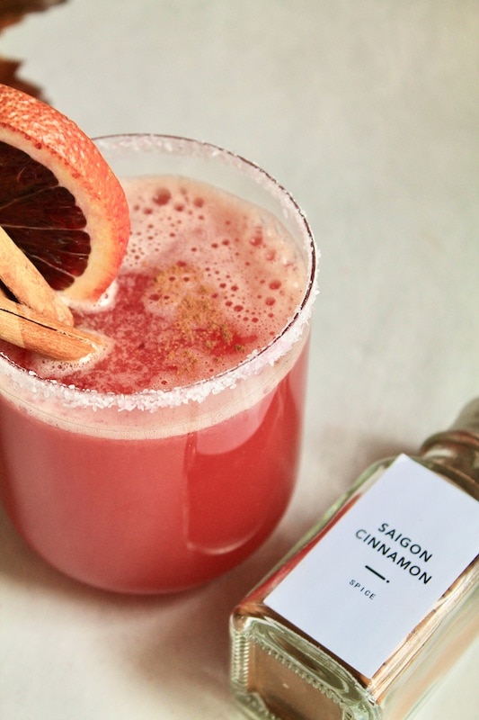 blood orange and apple cider margarita for fall