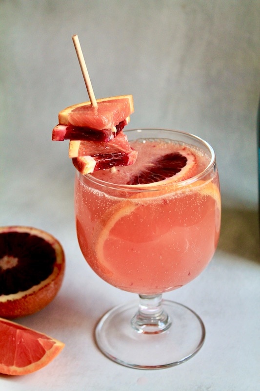 ingredients for blood orange cocktail with vodka