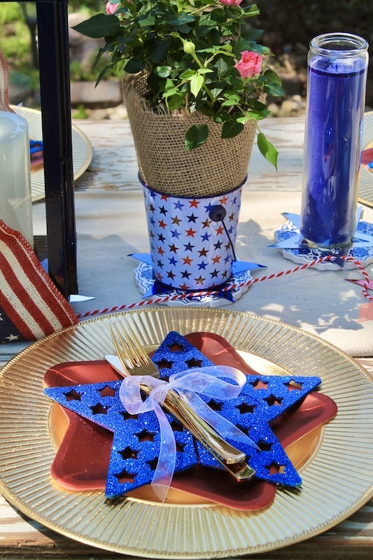 festive red white and blue 4th of july decorations