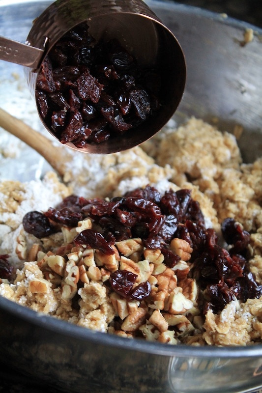 sprinkle in chopped cherries and chopped pecans if using