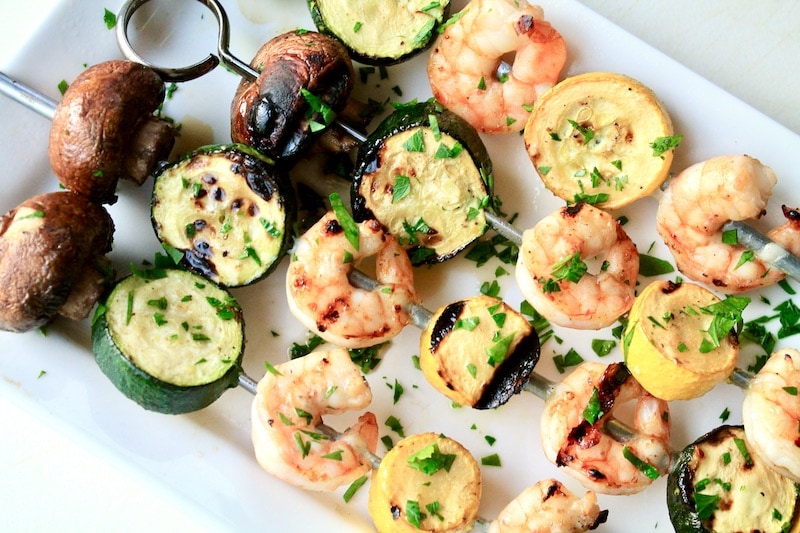 toss veggies together to marinade