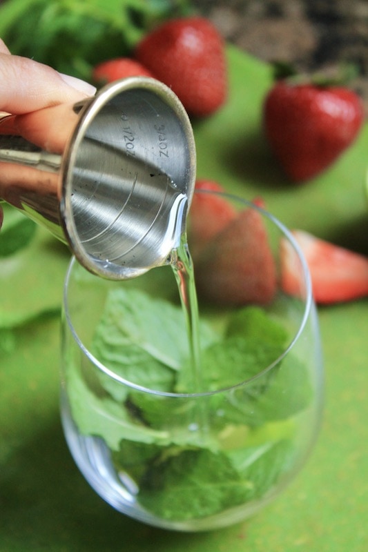add light rum and then add ice