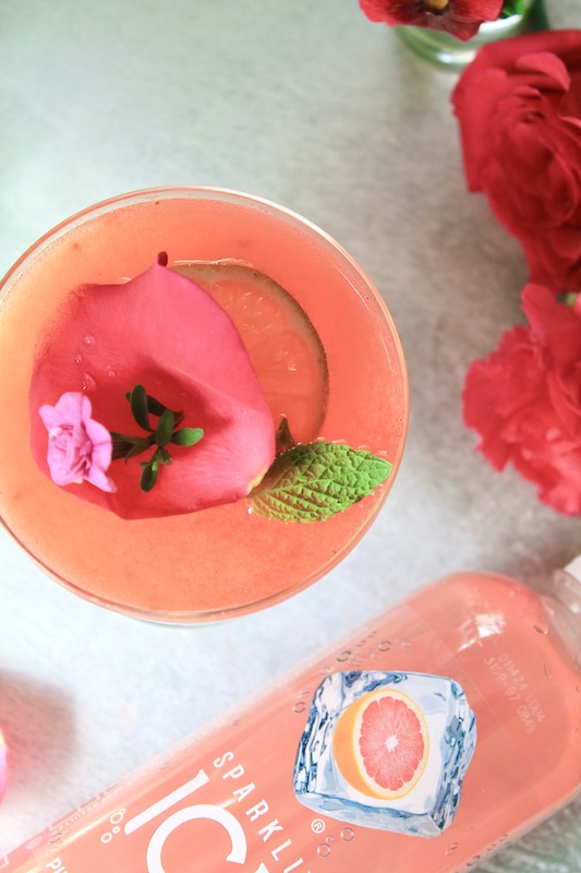 strain and top off with sparkling pink grapefruit juice such as sparkling ice grapefruit or fever tree grapefruit