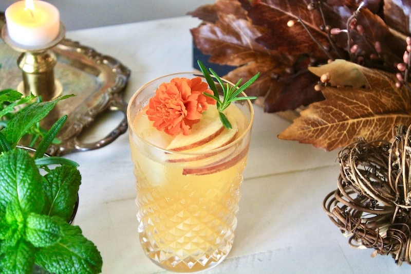 hard apple cider and rum cocktail