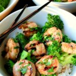 grilled shrimp with broccoli and rice