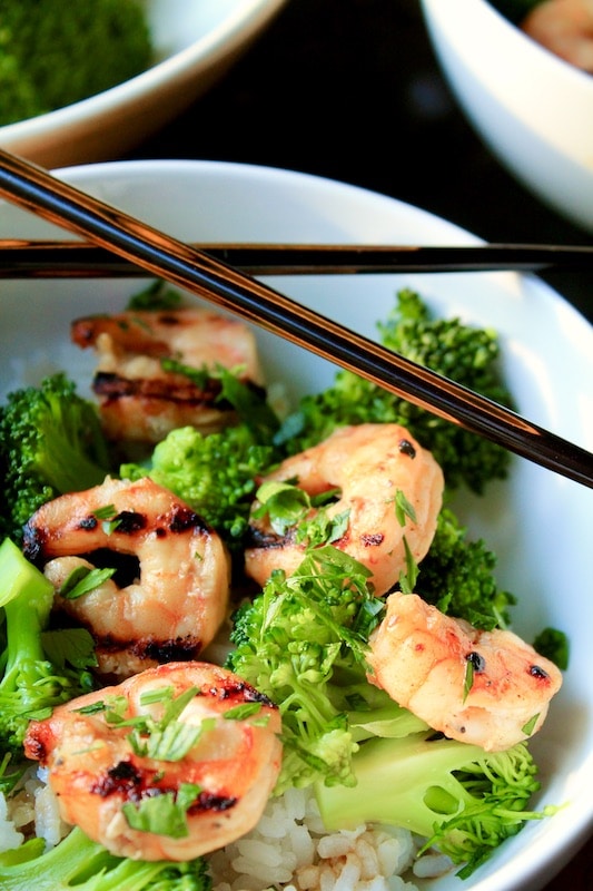 broccoli shrimp and rice bowls