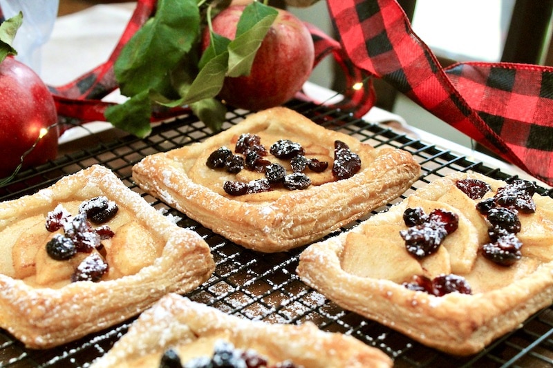 cut puff pastry sheet into 9 squares