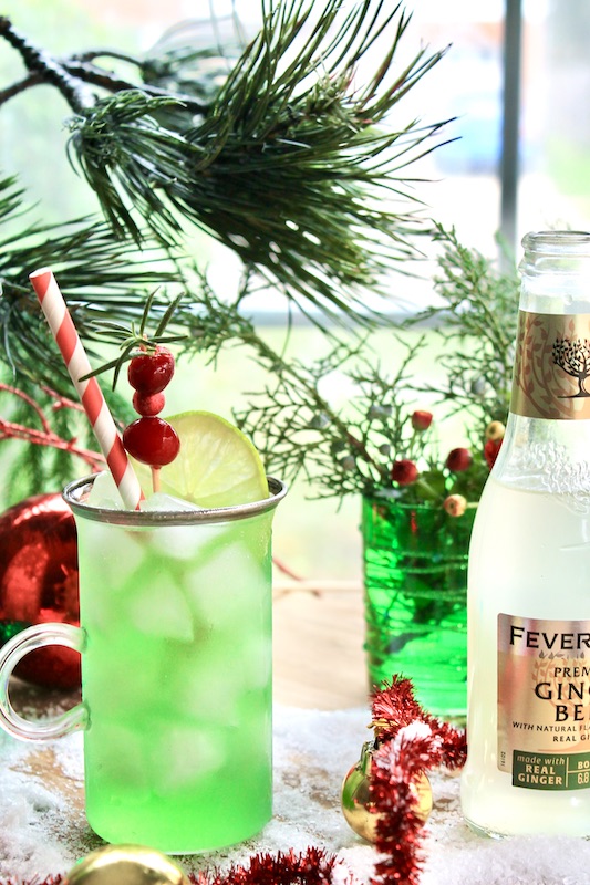 festive green grinch moscow mule cocktail