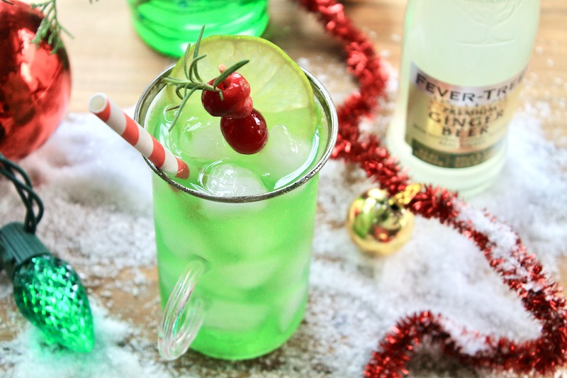 christmas moscow mule grinch drink