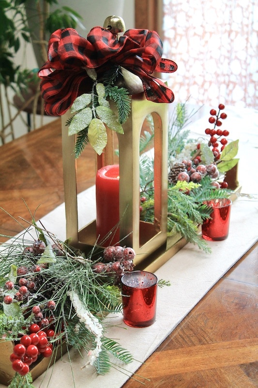 rustic diy gold lantern christmas table decorations