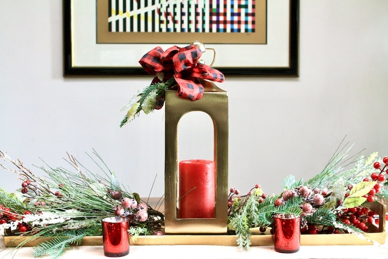 red and green winter woods diy christmas table decorations