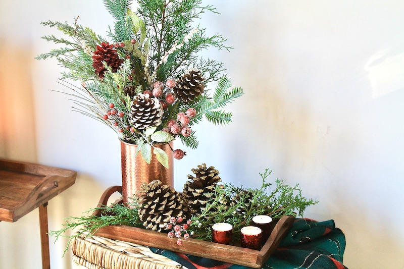 easy rustic winter woods christmas table decor