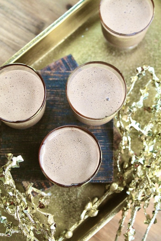 chocolate and coffee flavored shots
