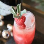 champagne raspberry thanksgiving gin drink