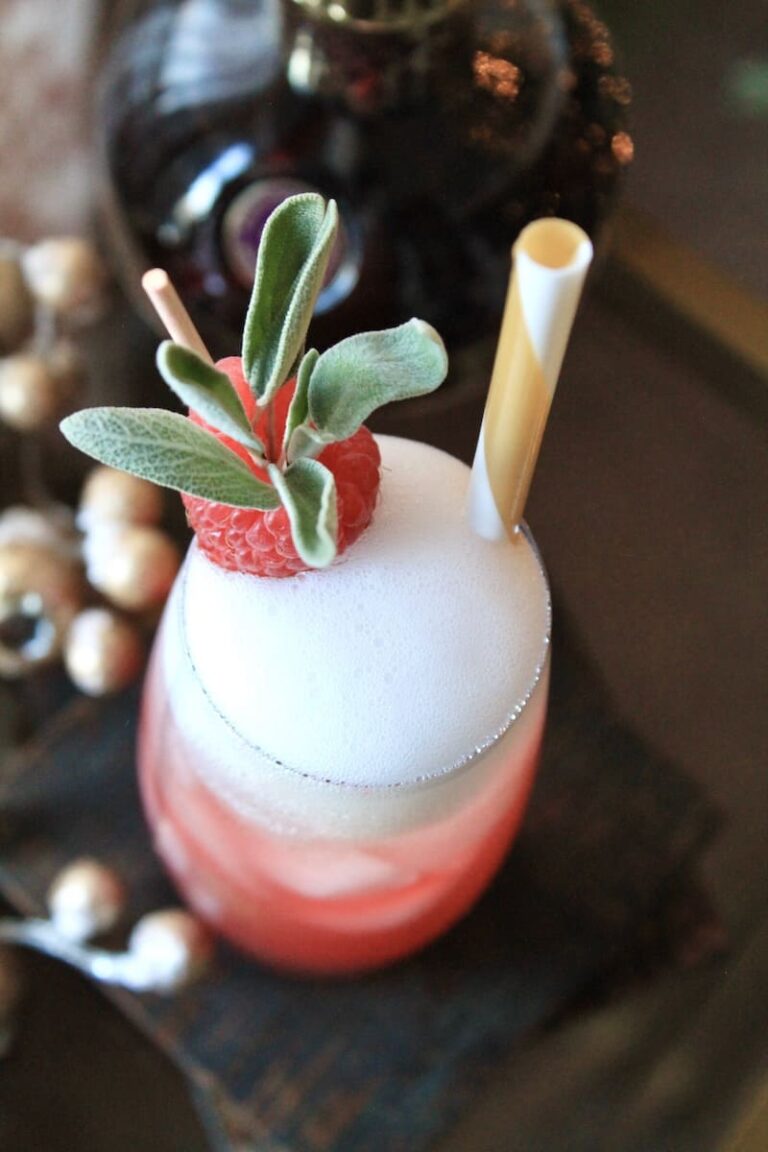 raspberry sage gin thanksgiving cocktail