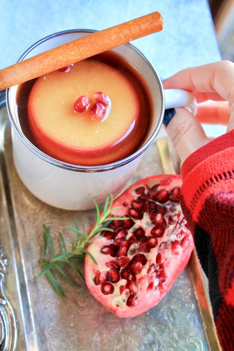 cozy winter hot toddy with vodka