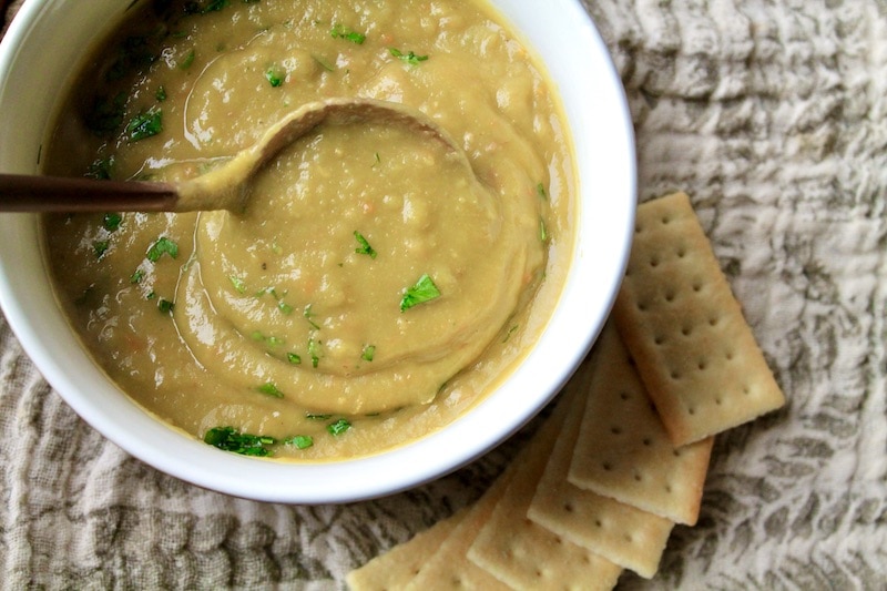 easy split pea soup recipe with leftover ham and bacon