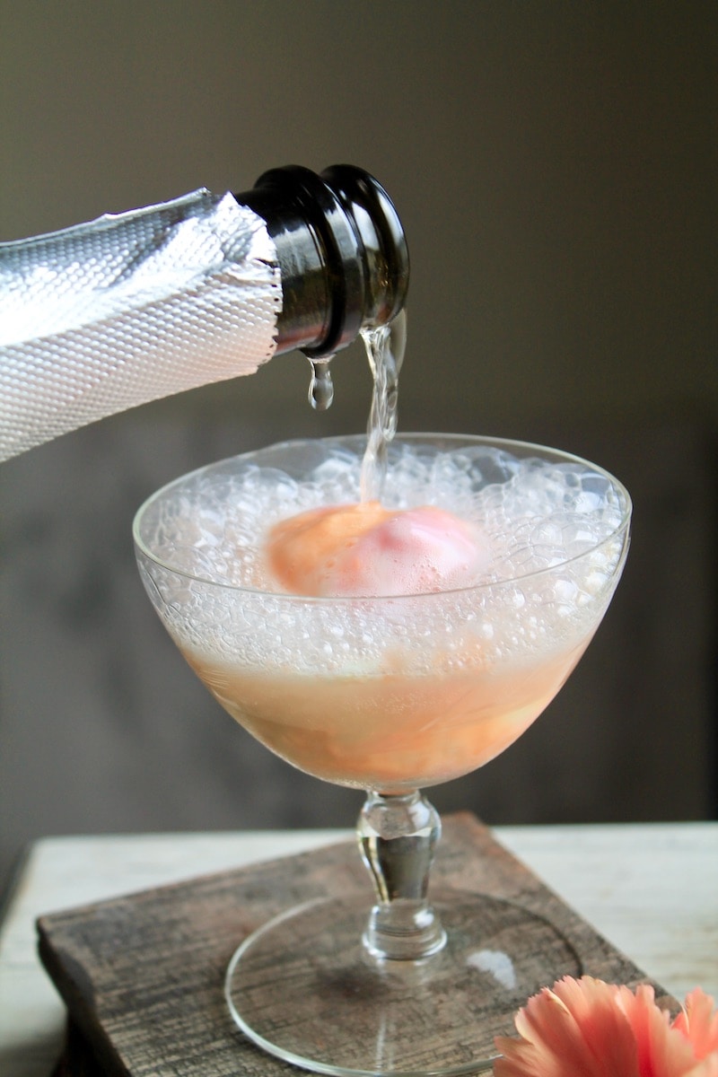 prosecco drink with sherbet