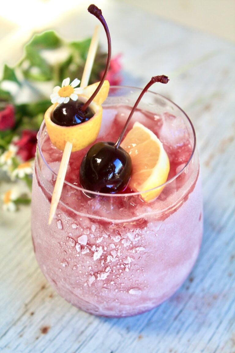 cherry lemon bourbon summer cocktail