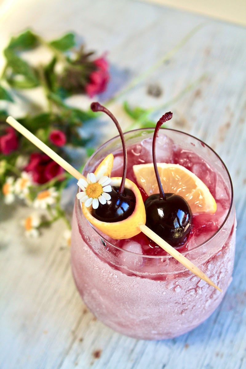 cherry bourbon summer cocktail