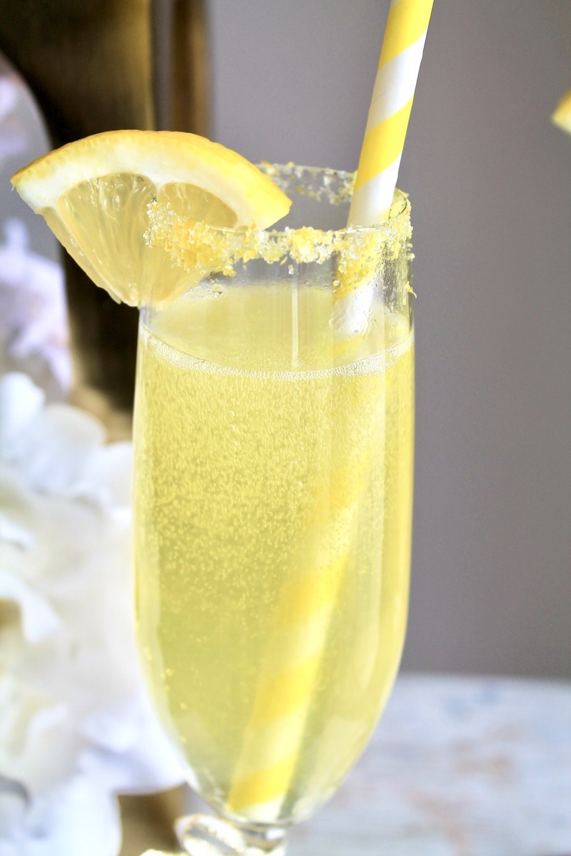 make a cocktail rim with lemon zest and sugar and dip glasses in to coat