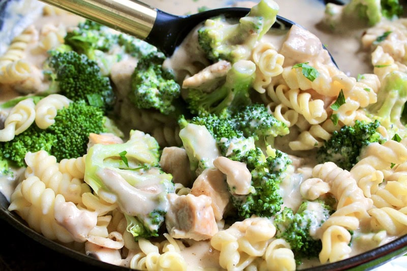 easy creamy one pot chicken broccoli pasta