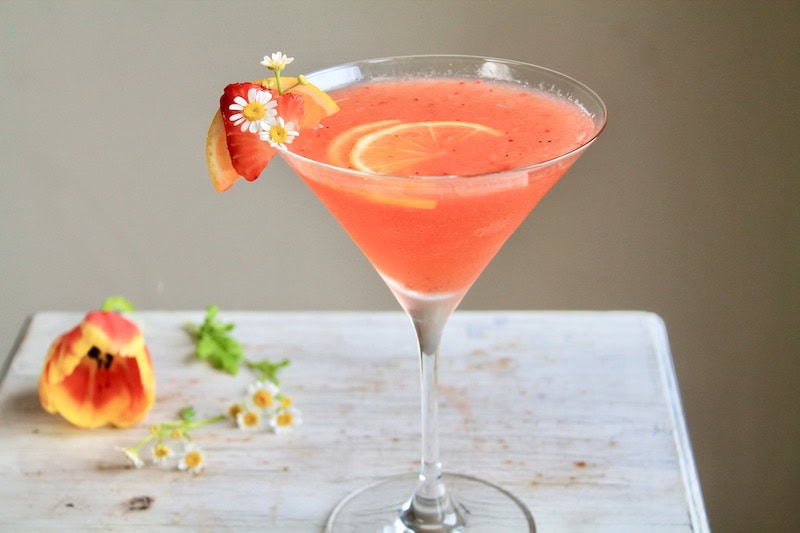 strawberry martini with vodka