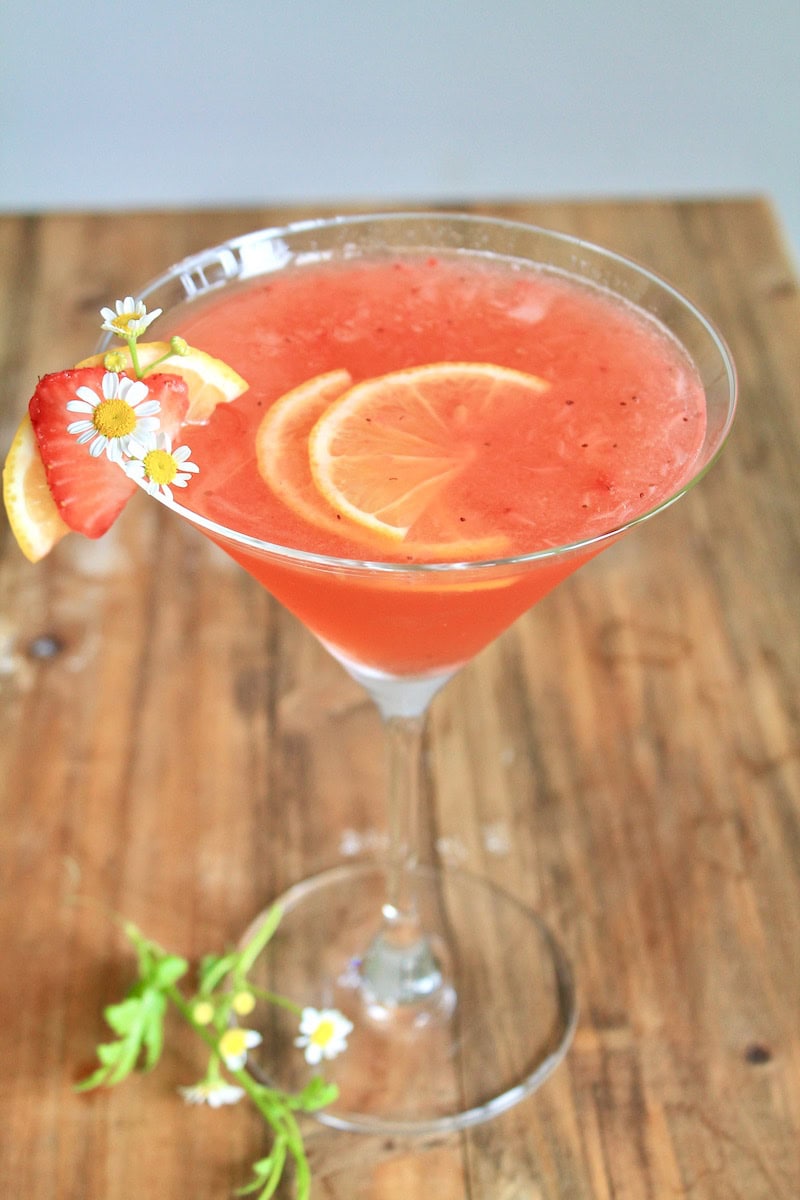 vodka martini with strawberry