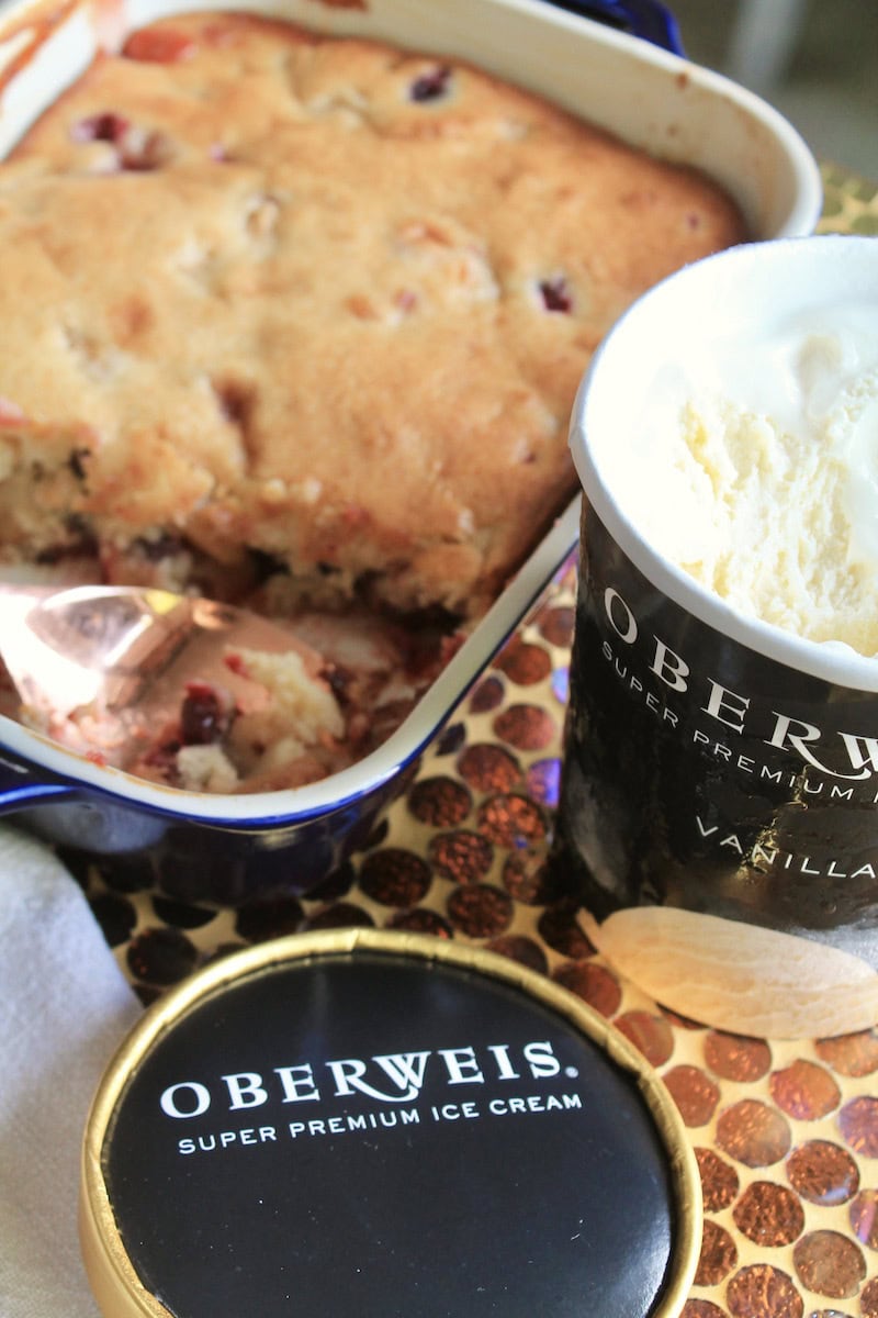 festive cranberry apple cobbler