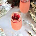 champagne christmas drinks with fireball and cranberry